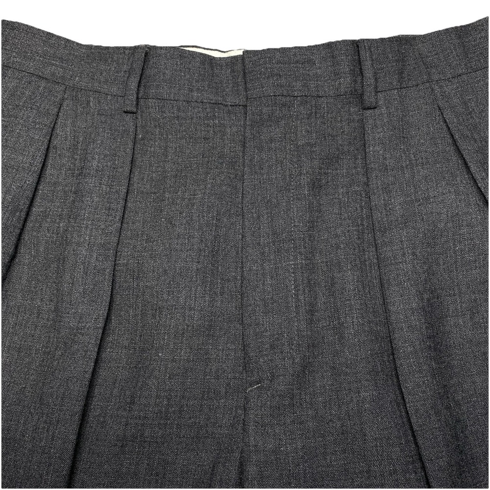 90s J Crew Oarsman Pants 33 (32x28) Mens Wool Pleated Lightweight Gray Preppy
